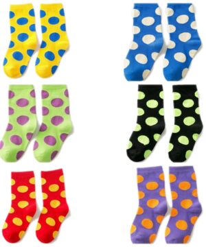 Lasten pallokuvioiset sukat- 6 paria