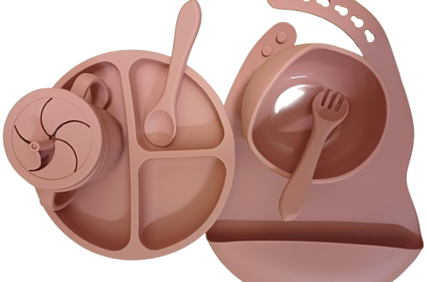 6-osainen silikoninen ruokailusetti taaperoille – Vauvanhoito tuotteet - Image 6