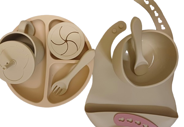 6-osainen silikoninen ruokailusetti taaperoille – Vauvanhoito tuotteet - Image 8