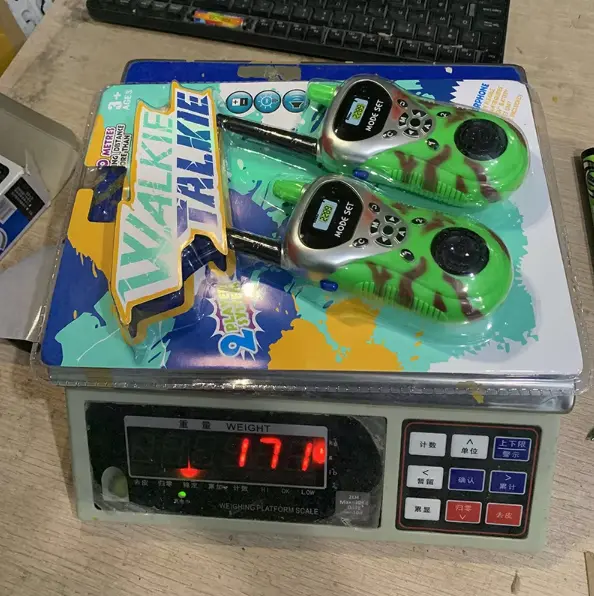 Lasten keltainen walkie talkie pakkaus 100 metrin kantama