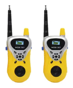 Lasten keltainen walkie talkie setti kaksi kappaletta