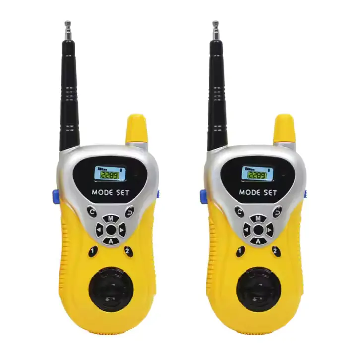 Lasten keltainen walkie talkie setti kaksi kappaletta