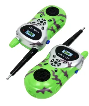 Lasten vihreä maastokuvio walkie talkie pari