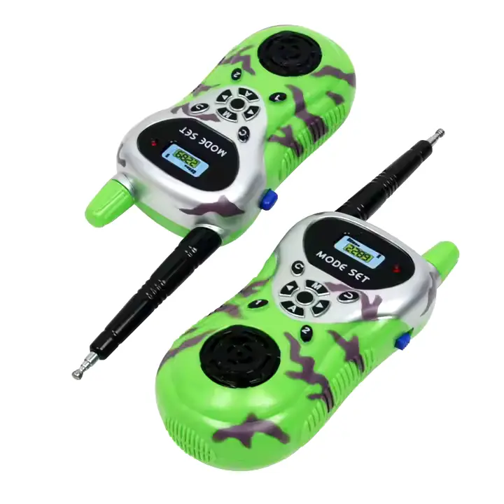 Lasten vihreä maastokuvio walkie talkie pari