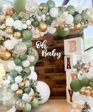 Retro Vihreä Ilmapalloarkkisetti - Häät & Syntymäpäiväkoriste