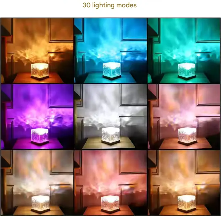 3D Aurora Kristallilamppu – 16-värinen Pyörivä Yövalo - Image 4
