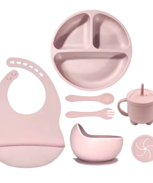 6-osainen silikoninen ruokailusetti taaperoille &ndash; Vauvanhoito tuotteet