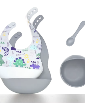 Ympäristöystävällinen silikoninen vauvan syöttösetti imukupilla – Vauvanhoito tuotteet