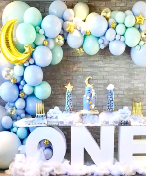 Pastellinsininen Vauvajuhla- ja Syntymäpäiväilmapallosetti