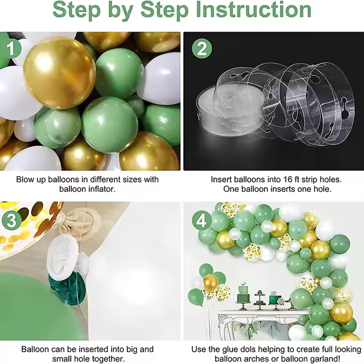 Retro Vihreä Ilmapalloarkkisetti - Häät & Syntymäpäiväkoriste - Image 3