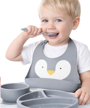 5-osainen silikoninen vauvan syöttösetti imukupilla – Vauvanhoito tuotteet