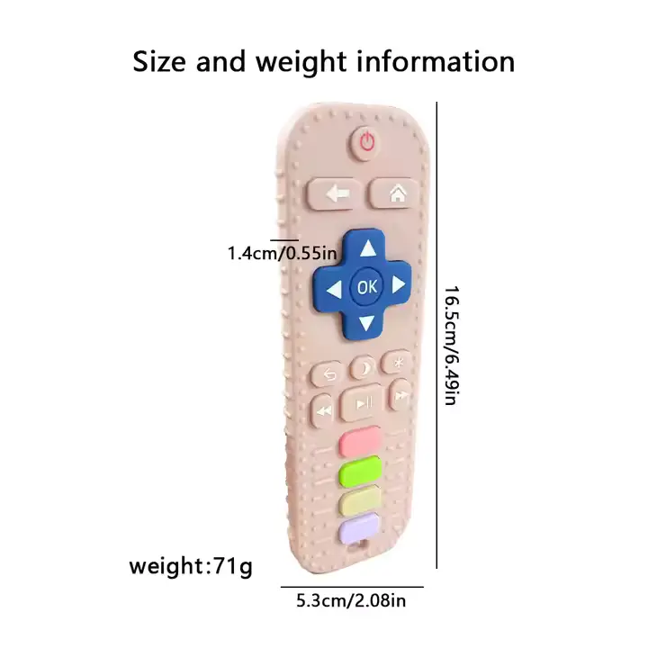 Silikoni vauvan purulelu kaukosäädin mitat 16.5x5.3cm paino 71g